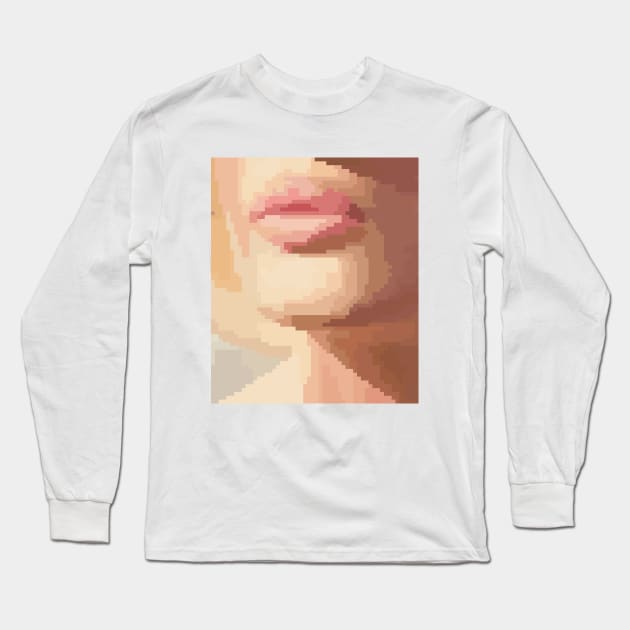 Pixel Art (pale pink lips) Long Sleeve T-Shirt by Dmitry_Buldakov